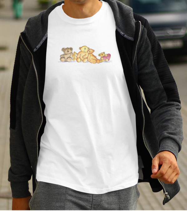 Cuddle Of Bears Embracing With Heart - The Bear Clan T-Shirt