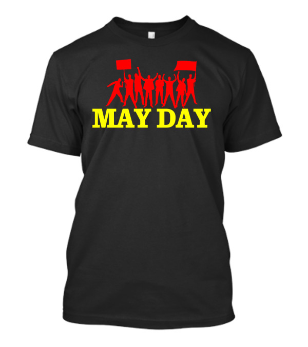 May Day Red Silhouette Protest Display T-Shirt
