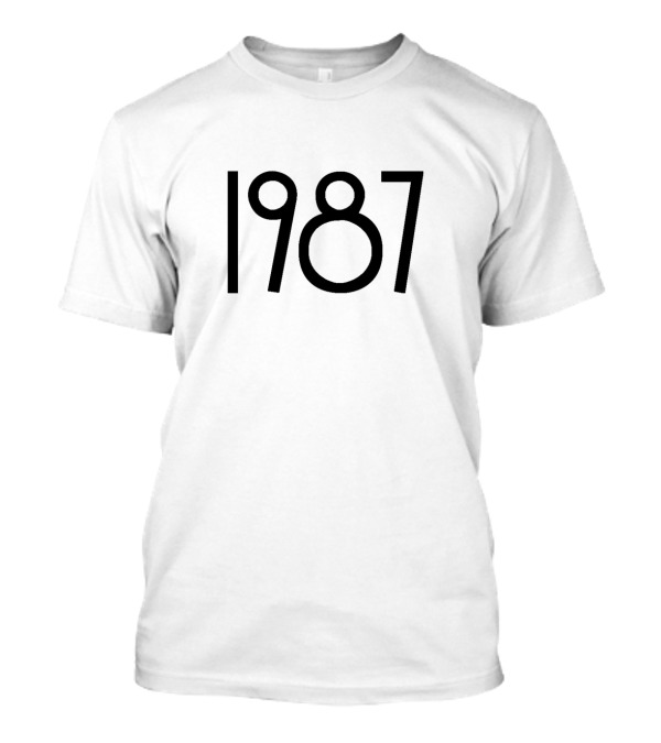 1987 Black Version Minimalist Typography T-Shirt