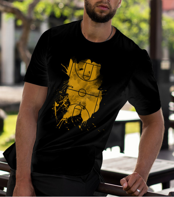 Basketball Court Splatter Art Version T-Shirt