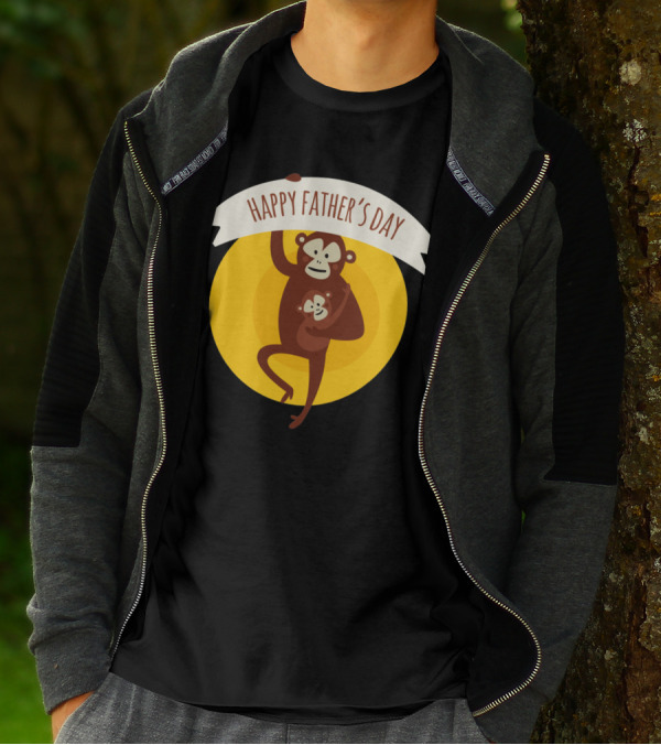 Happy Father's Day Monkey Holding Baby T-Shirt