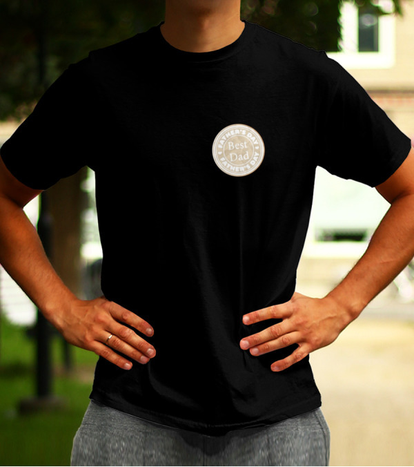 Father's Day Best Dad Heart Badge T-Shirt