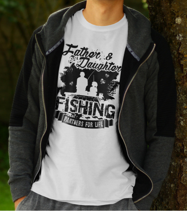 Father Daughter Fishing Partners For Life Adventure T-Shirt