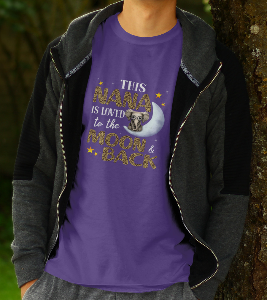 This Nana Is Loved To The Moon And Back Elephant Stars T-Shirt