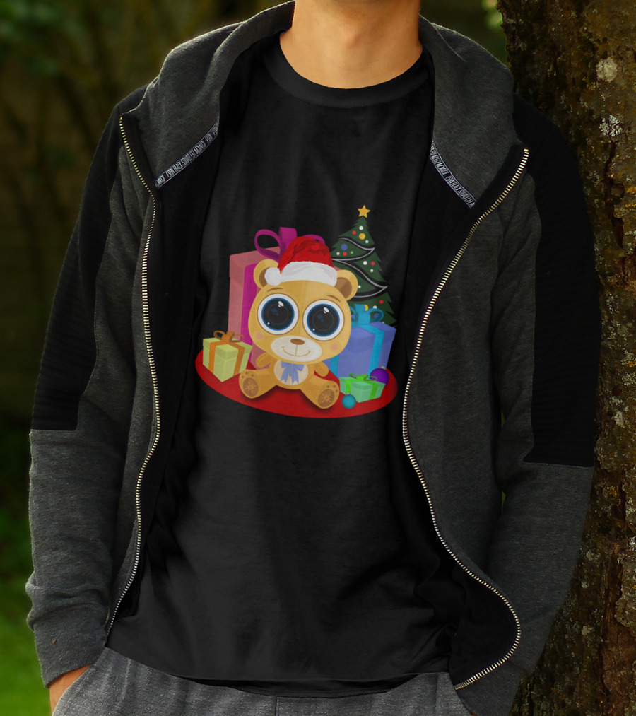 Christmas Teddy Bear With Gifts And Christmas Tree T-Shirt