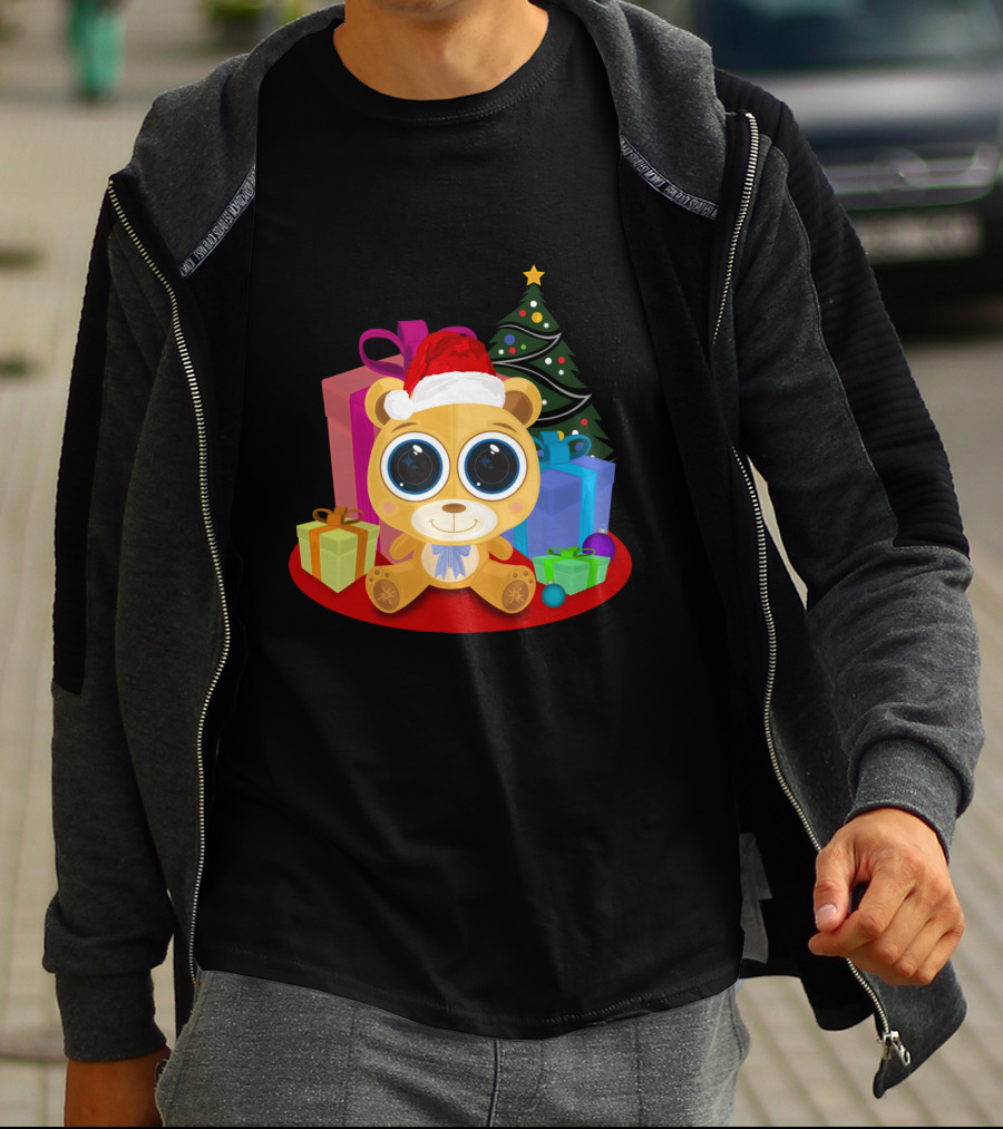 Christmas Teddy Bear With Gifts And Christmas Tree T-Shirt