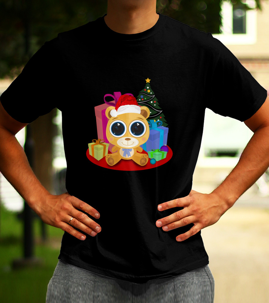 Christmas Teddy Bear With Gifts And Christmas Tree T-Shirt