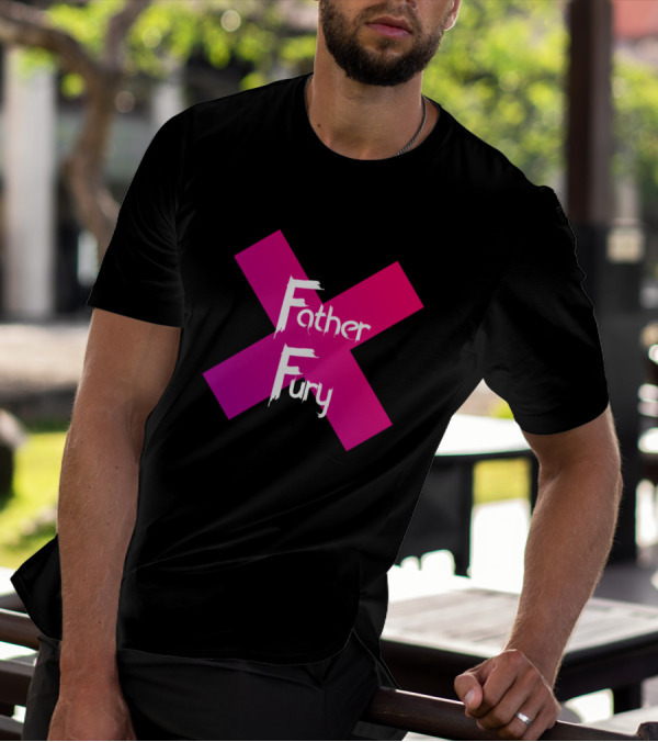 Father Fury X Purple Pink Gradient Cross T-Shirt