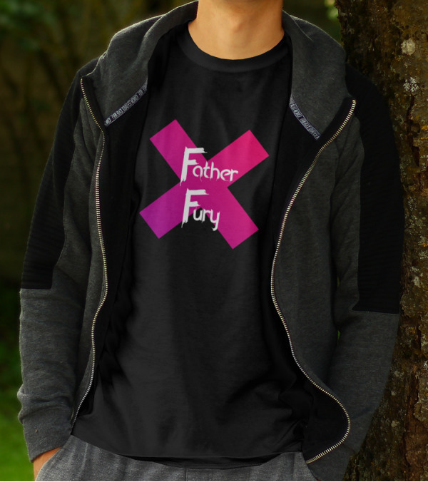Father Fury X Purple Pink Gradient Cross T-Shirt