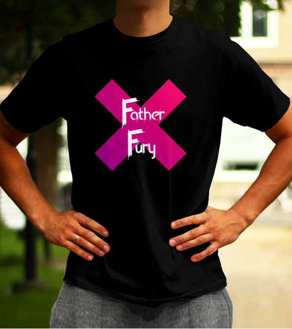 Father Fury X Purple Pink Gradient Cross T-Shirt