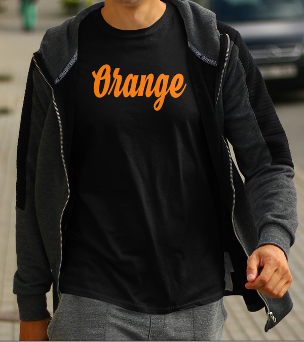 Orange Retro Script T-Shirt