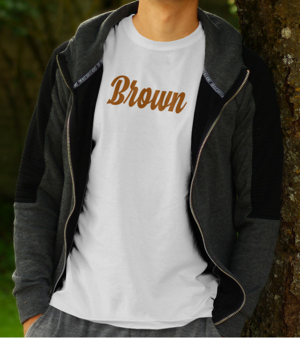 Brown Wordmark Typography In Bold Script T-Shirt
