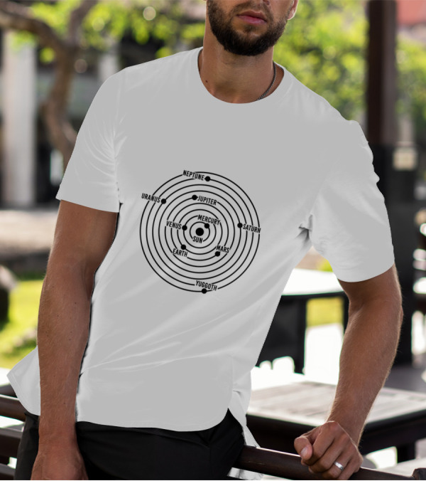 Solar System Planets Orbit Including Yuggoth With Mercury Venus Earth Mars Jupiter Saturn Uranus Neptune T-Shirt