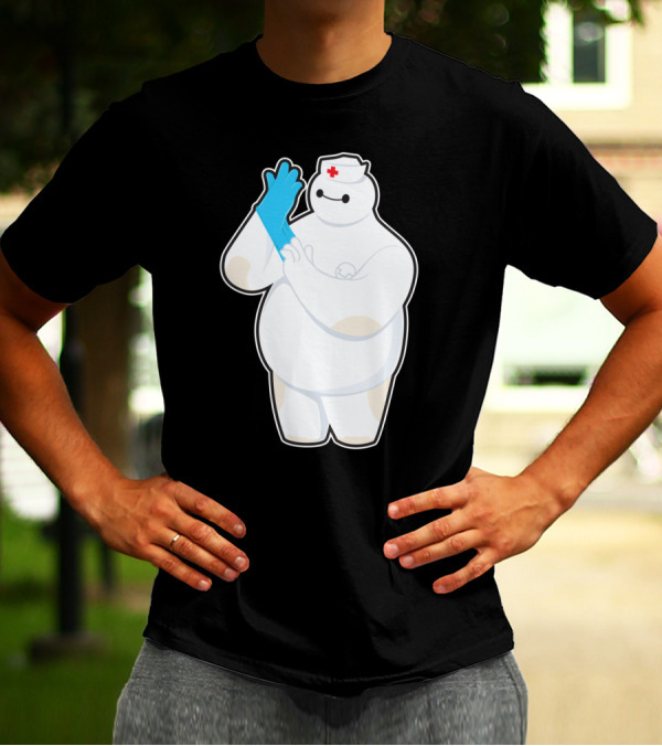 Baymax Nurse Cosplay With Gloves And Nurse Hat T-Shirt