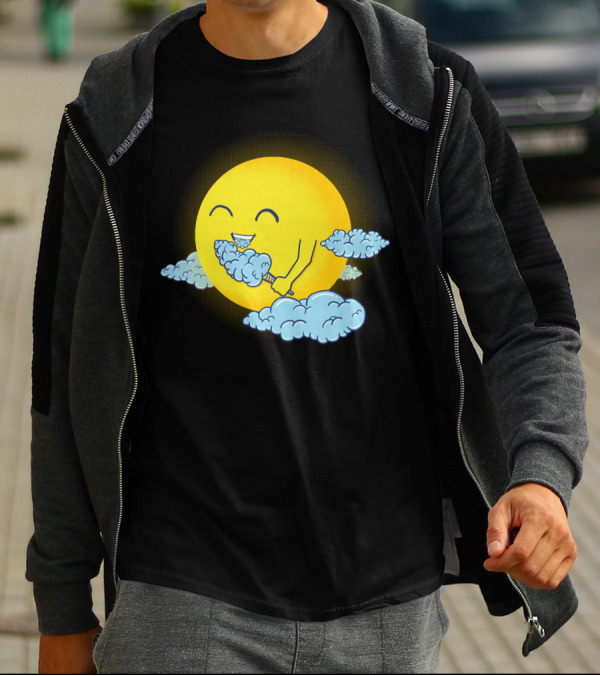 Smiling Sun Enjoying Fluffy Cloud Candy Cotton Bliss T-Shirt
