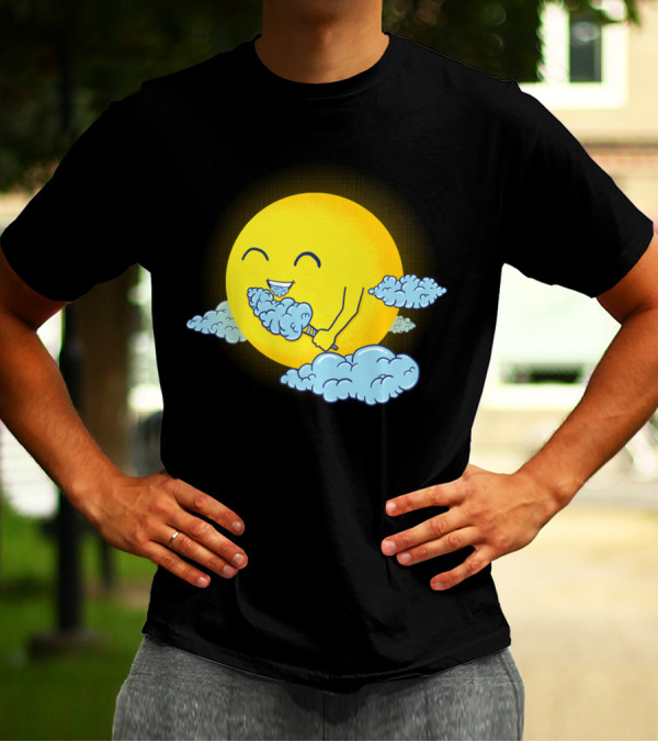 Smiling Sun Enjoying Fluffy Cloud Candy Cotton Bliss T-Shirt