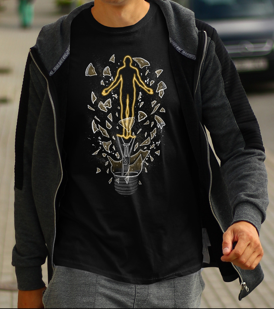 How To Save A Life Illuminating Figure Breaking Through Lightbulb T-Shirt