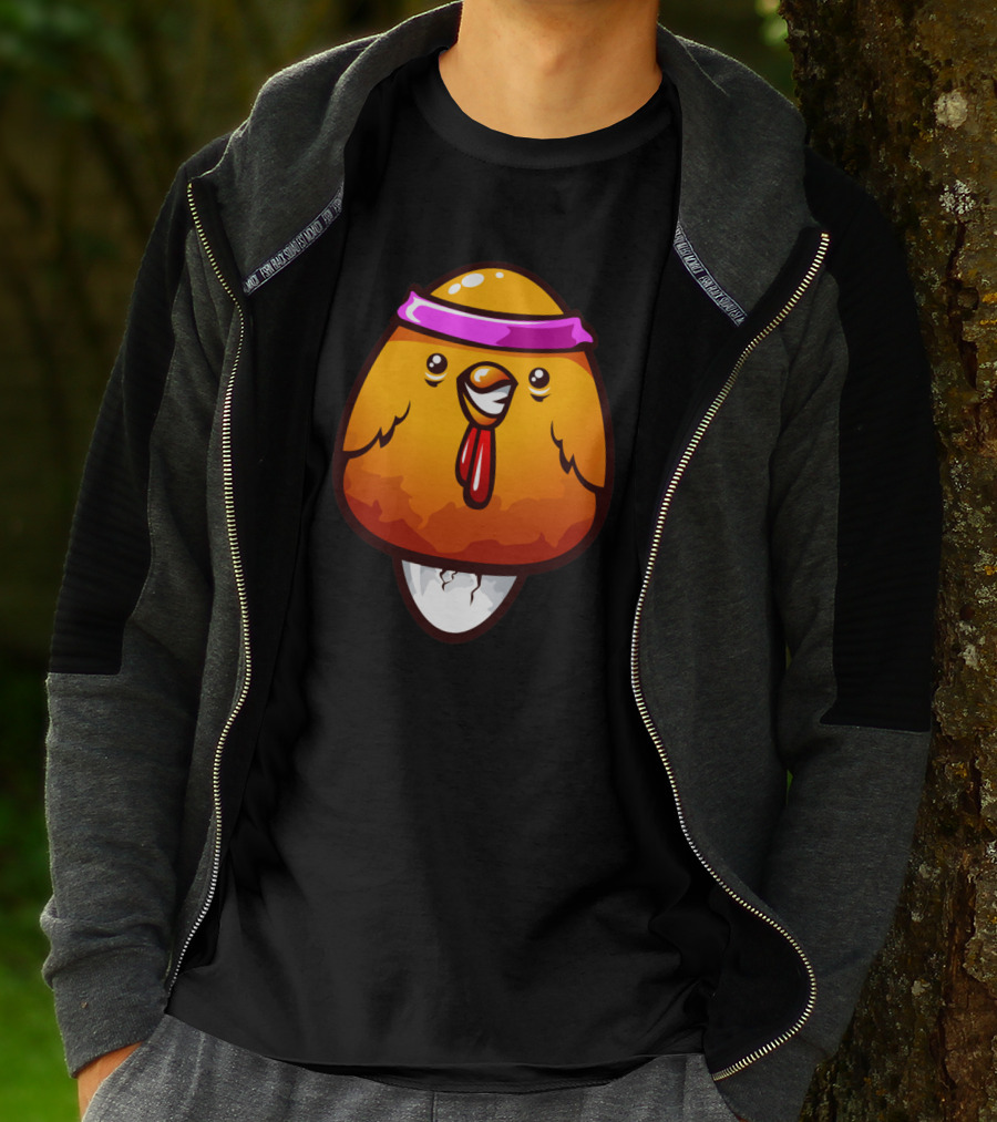 Hen Smile Egg Hatch With Purple Headband T-Shirt
