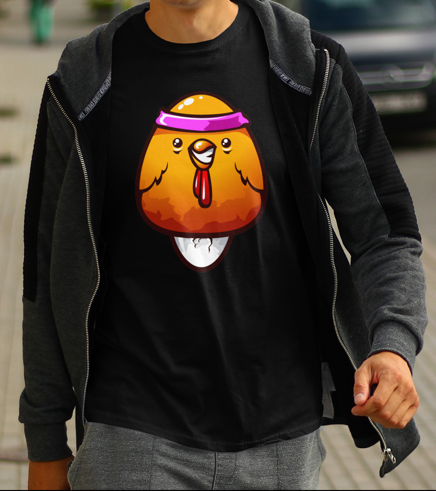 Hen Smile Egg Hatch With Purple Headband T-Shirt