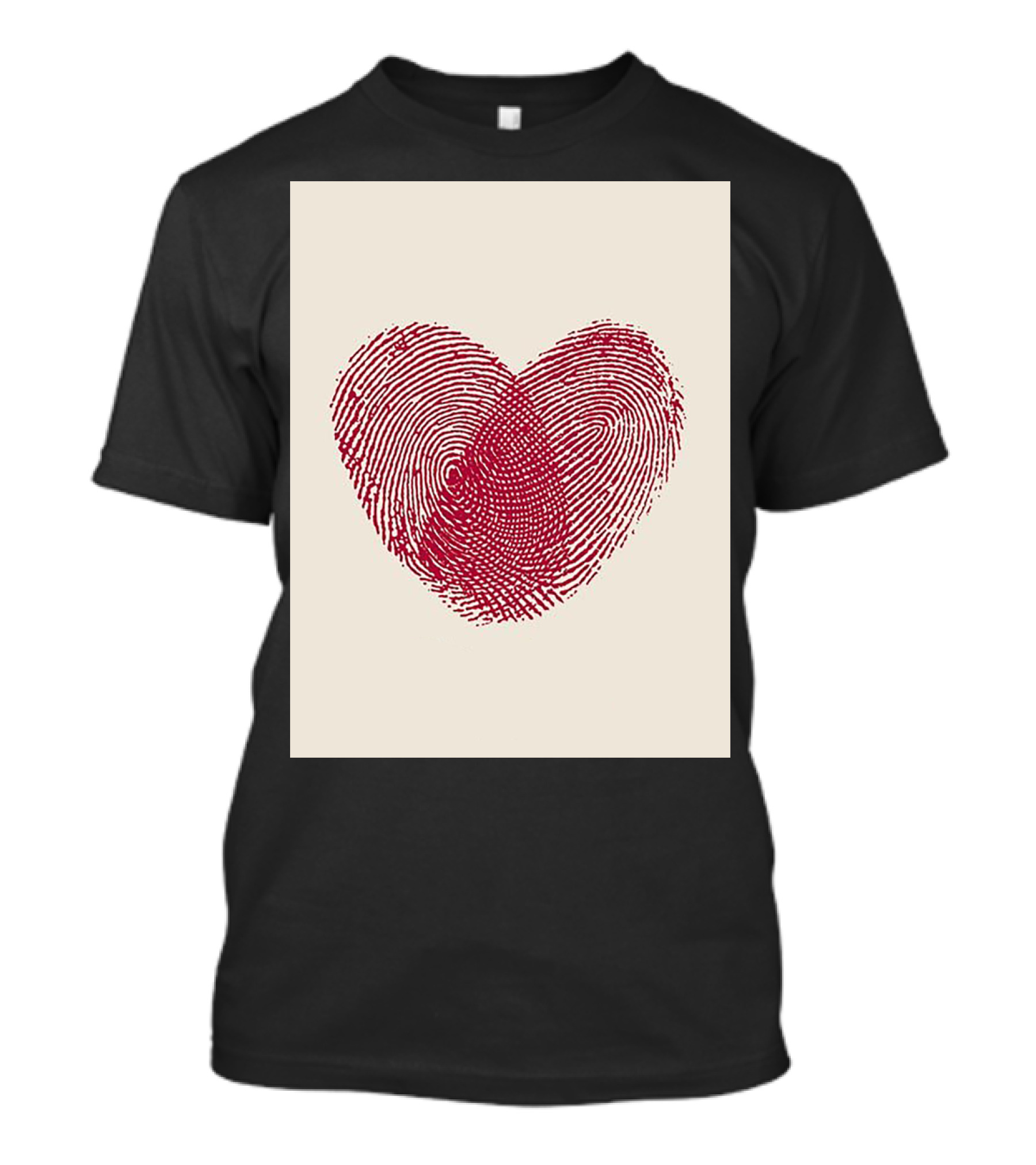 Fingerprint Heart Design Reflecting Love And Life T-Shirt