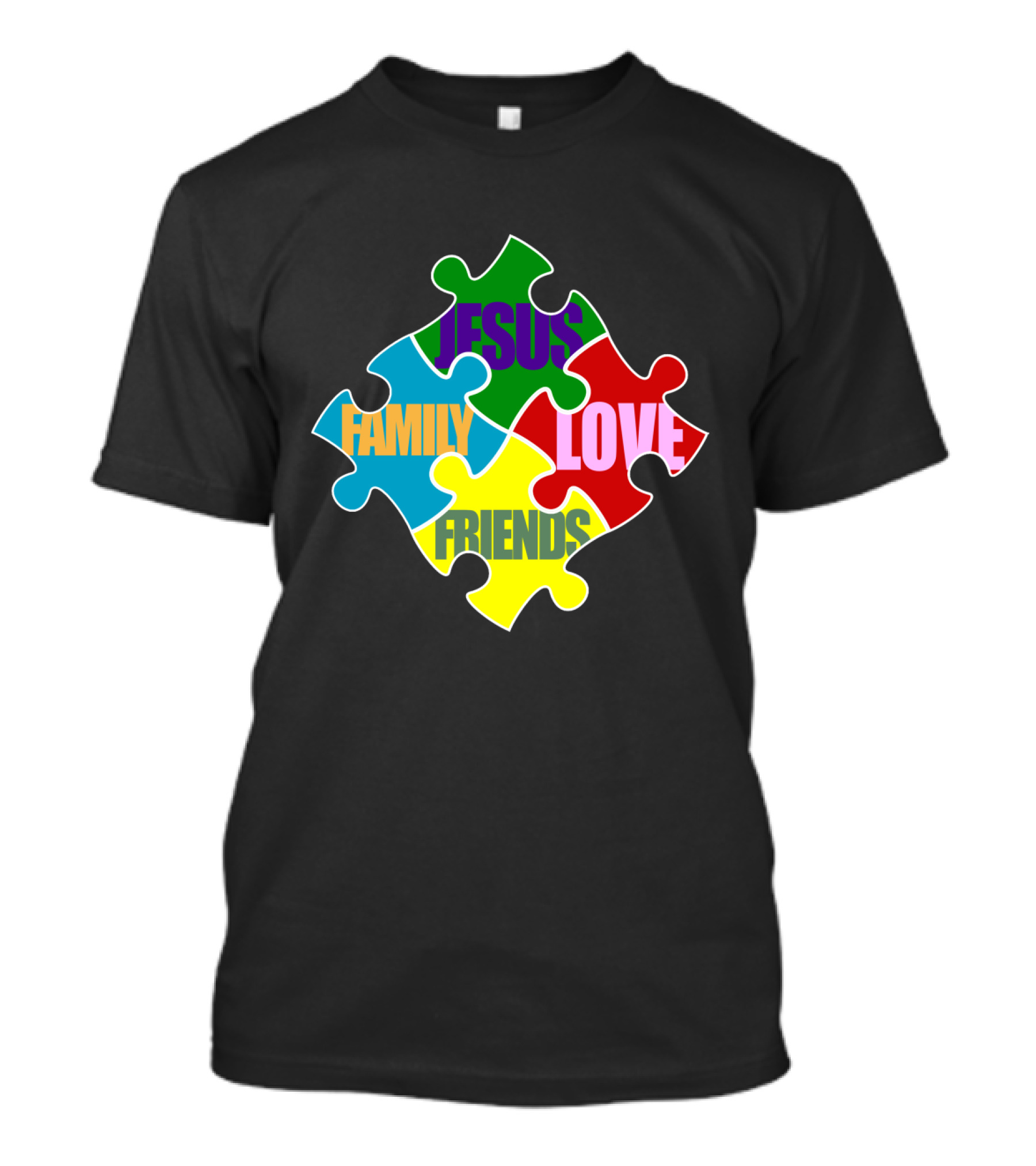 All That I Need Jesus Family Friends Love Puzzle Pieces T-Shirt