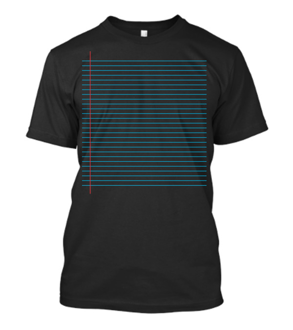 Lined Notebook Blue And Red Lines T-Shirt