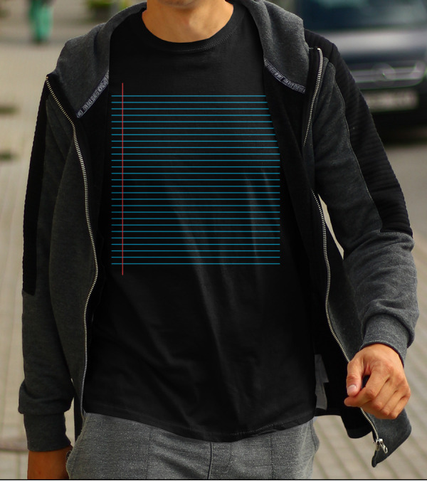 Lined Notebook Blue And Red Lines T-Shirt