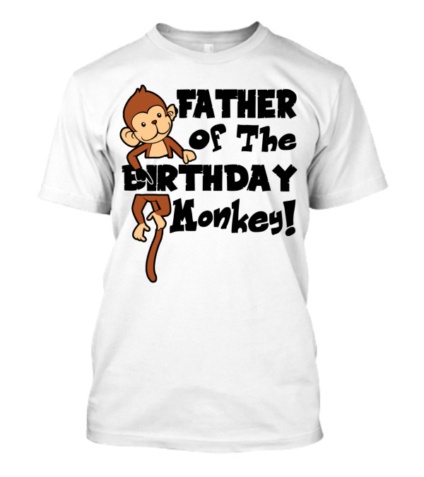Father Of The Birthday Monkey With Playful Cartoon T-Shirt