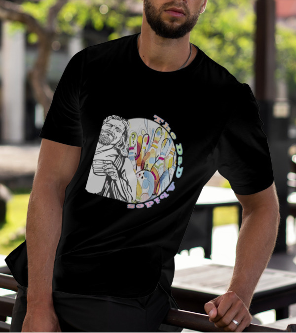 The Dad Abides Bowling Graphic With Leisurely Character And Pins T-Shirt