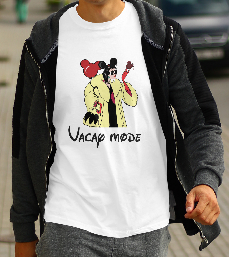 Cruella De Vil Vacay Mode Mickey Ears Balloon Ice Cream T-Shirt