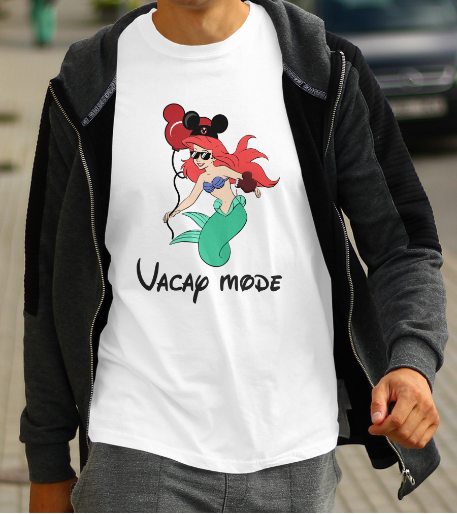 Vacay Mode Little Mermaid With Mickey Balloons T-Shirt