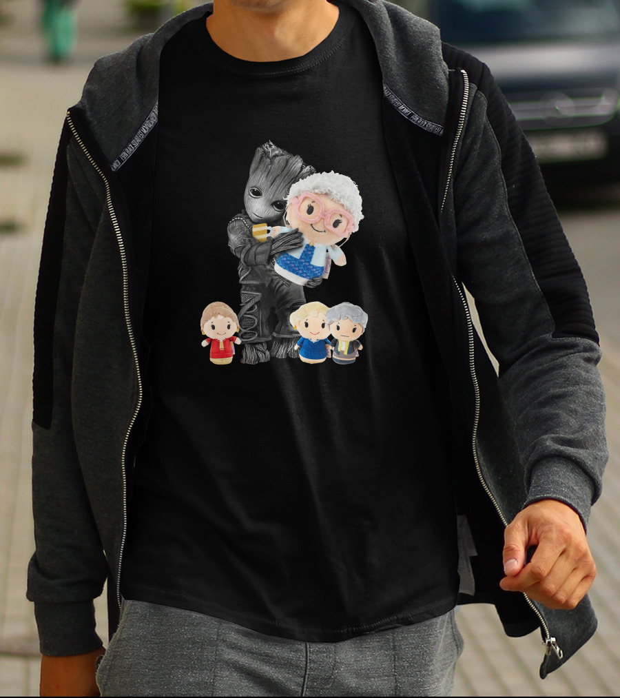 Groot Hugging Golden Girls Characters Plush Toy Collection T-Shirt