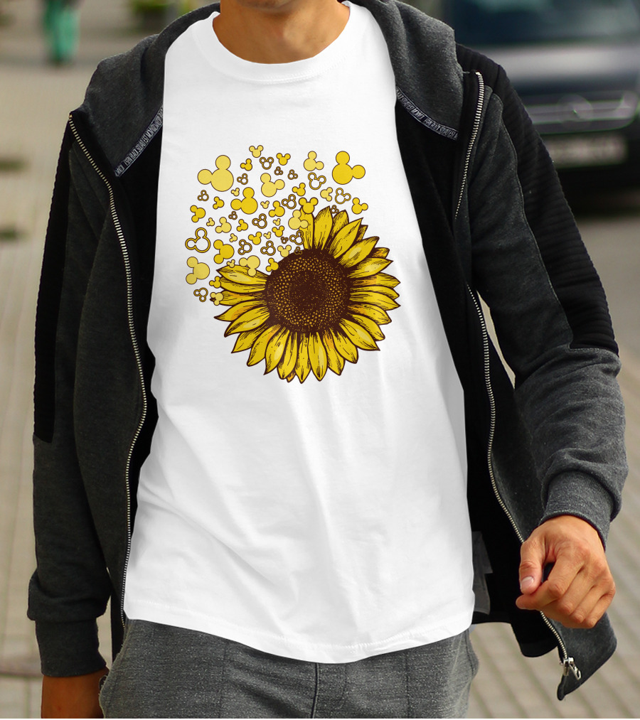Mickey Sunflower Iconic Blooms With Classic Ears T-Shirt
