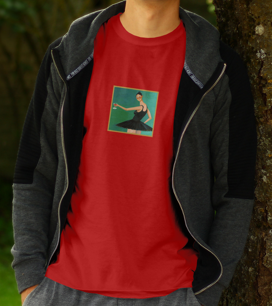 Black Swan With Wine Glass T-Shirt