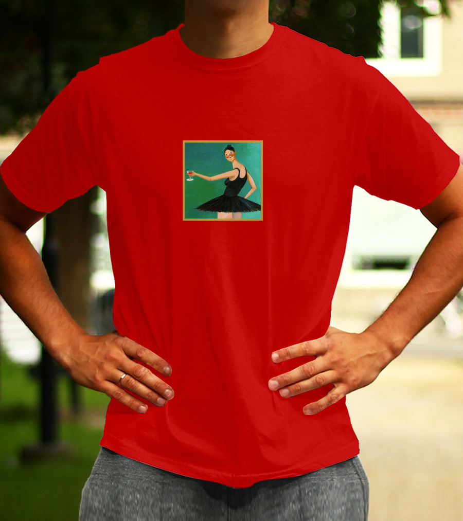 Black Swan With Wine Glass T-Shirt