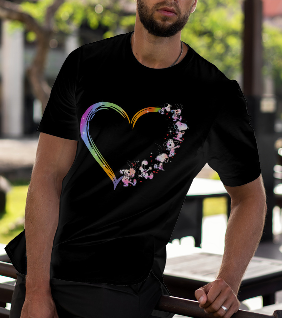 PN Heart Rainbow Cartoon Characters T-Shirt