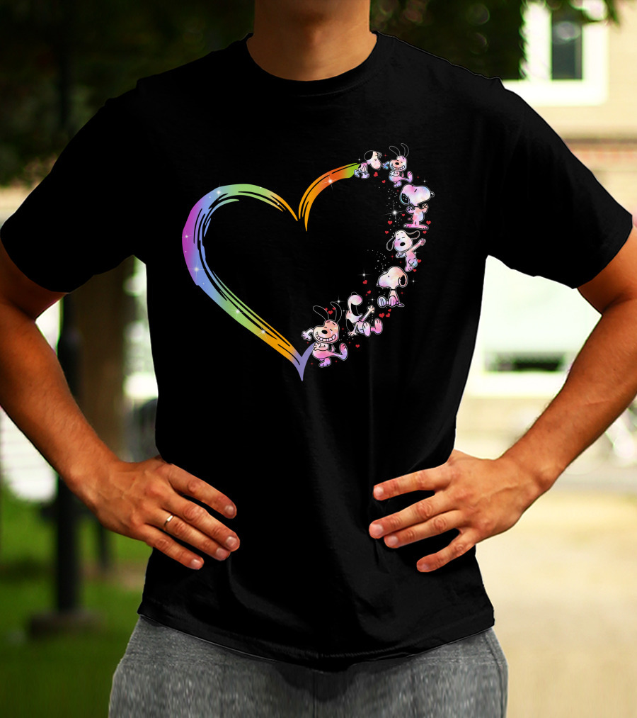 PN Heart Rainbow Cartoon Characters T-Shirt