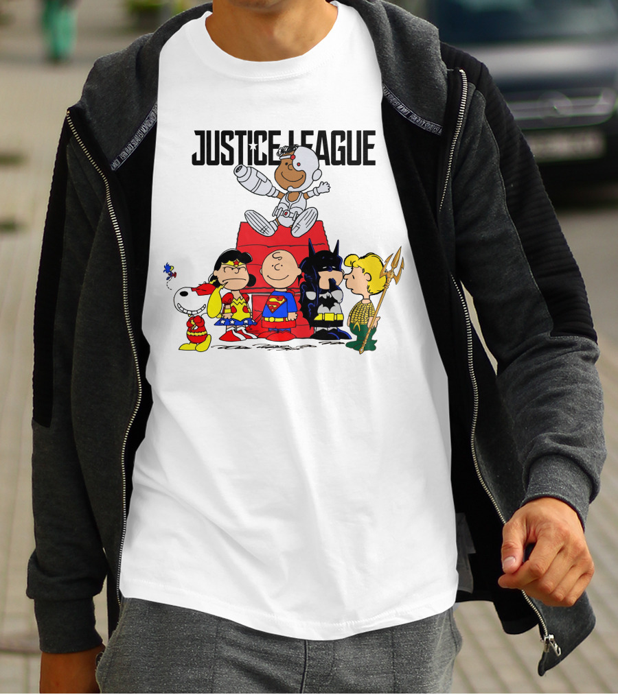 Justice League Peanuts Crossover Charlie Brown Superheroes T-Shirt