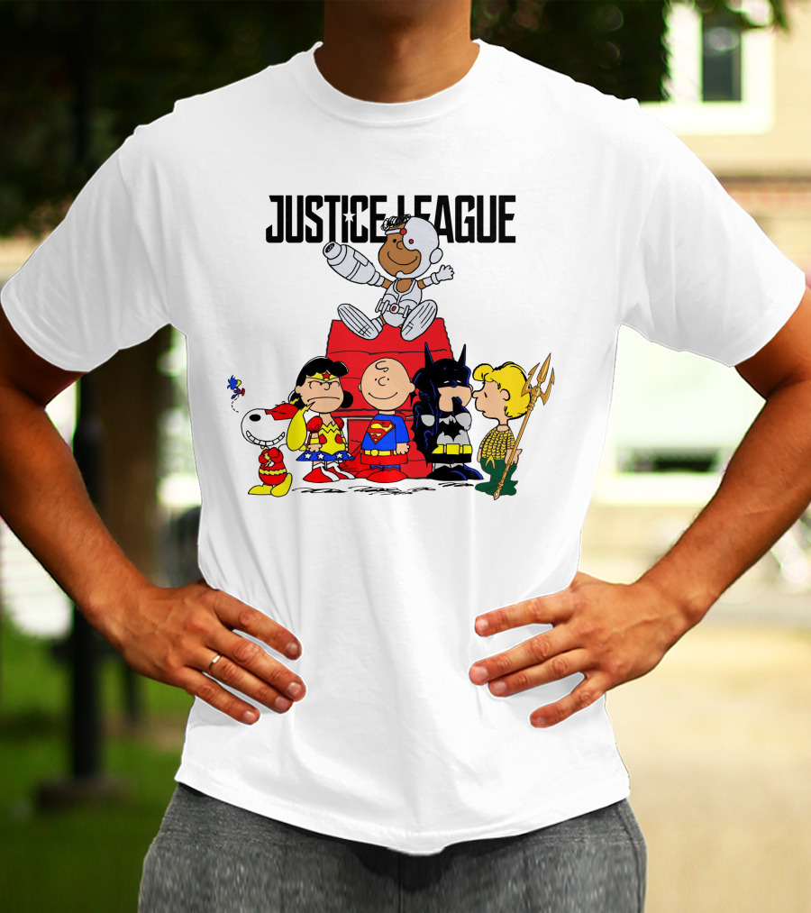 Justice League Peanuts Crossover Charlie Brown Superheroes T-Shirt