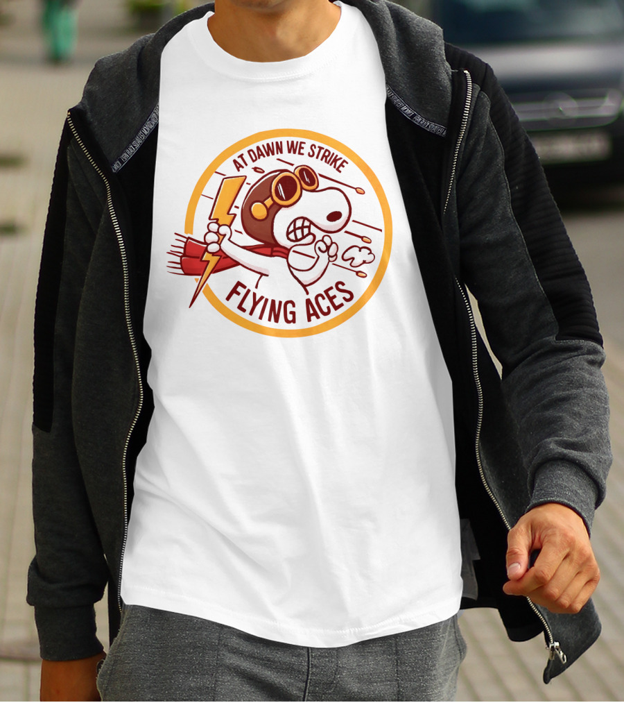 At Dawn We Strike Flying Aces T-Shirt