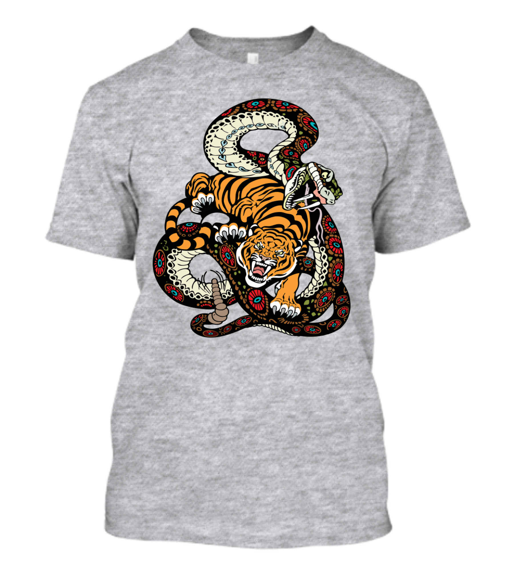 Tiger And Snake Fierce Battle T-Shirt