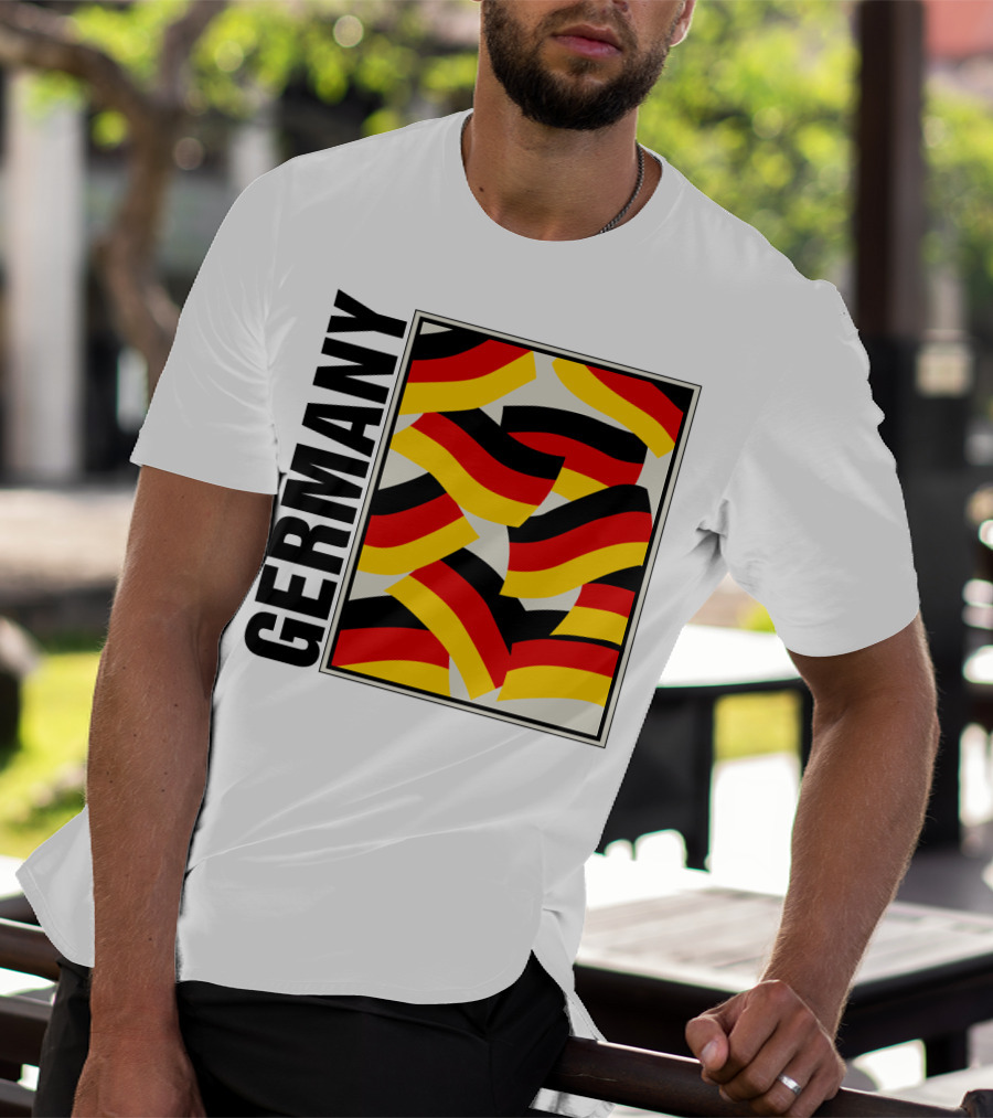 Germany Bold Black Text With Vibrant Flag T-Shirt