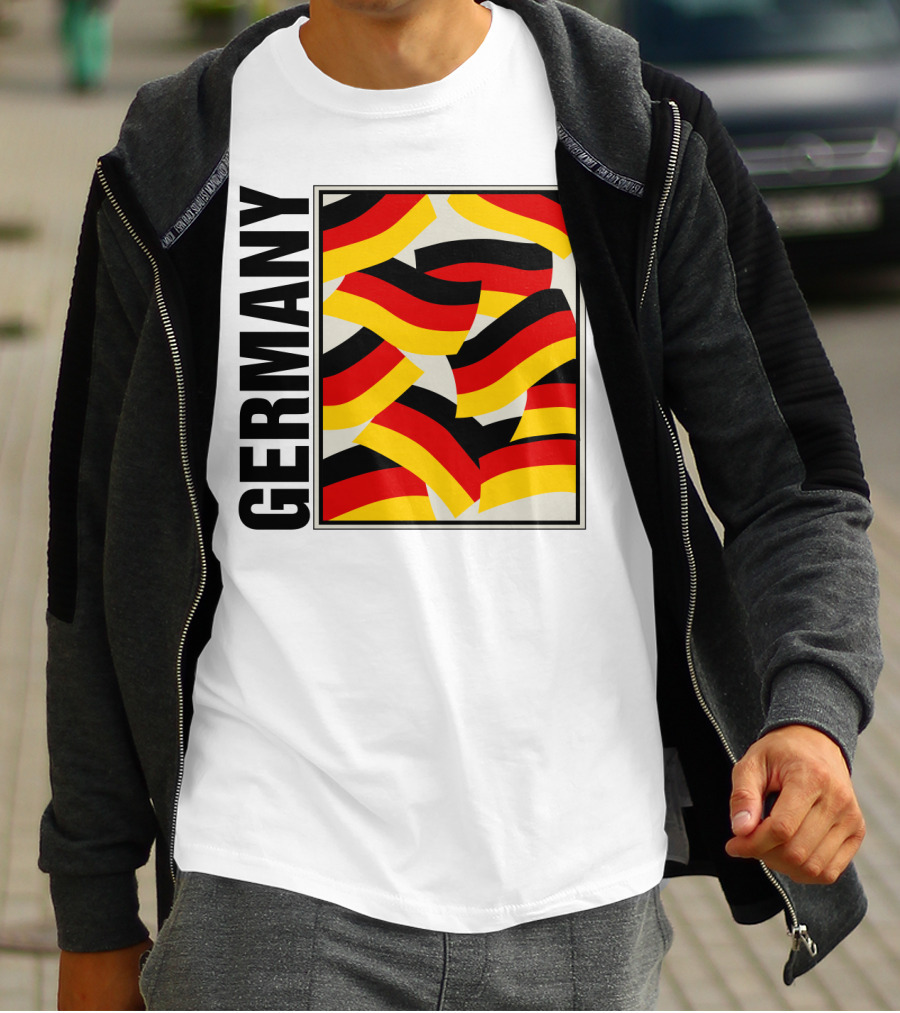 Germany Bold Black Text With Vibrant Flag T-Shirt