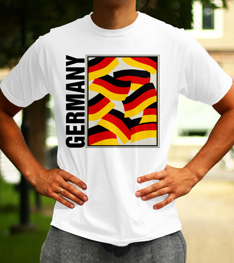 Germany Bold Black Text With Vibrant Flag T-Shirt