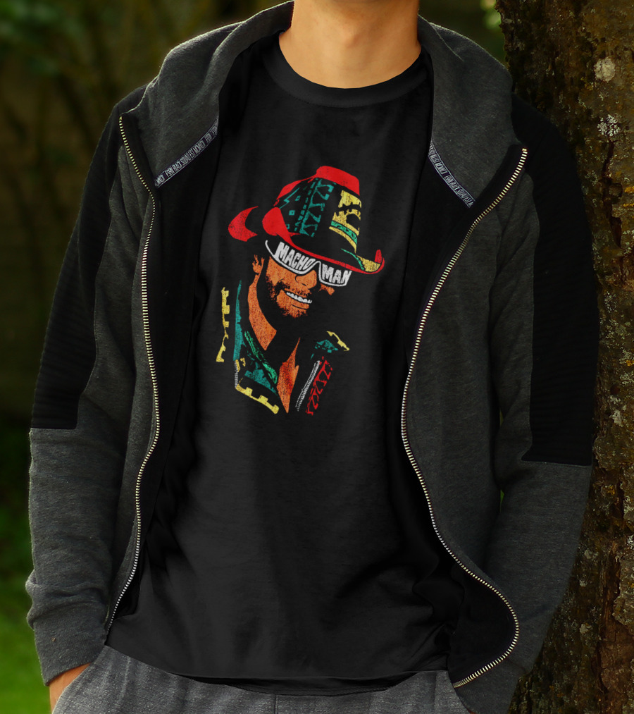 Macho Man Retro Style Cowboy Hat And Sunglasses T-Shirt
