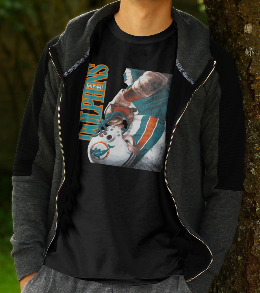 Miami Dolphins Football Helmet T-Shirt
