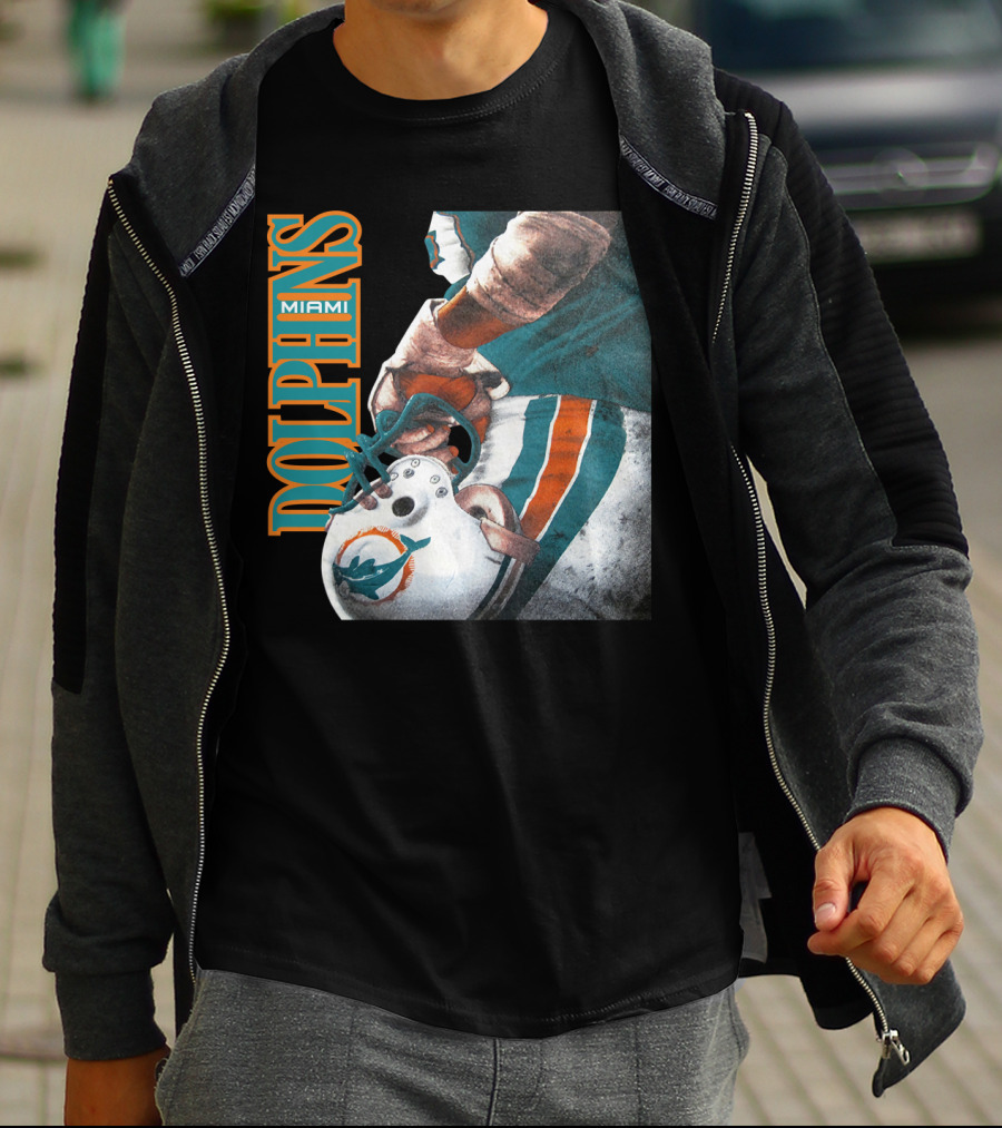 Miami Dolphins Football Helmet T-Shirt