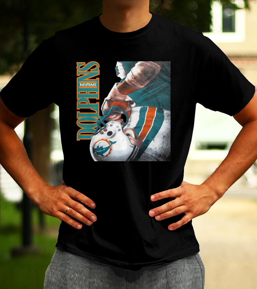 Miami Dolphins Football Helmet T-Shirt