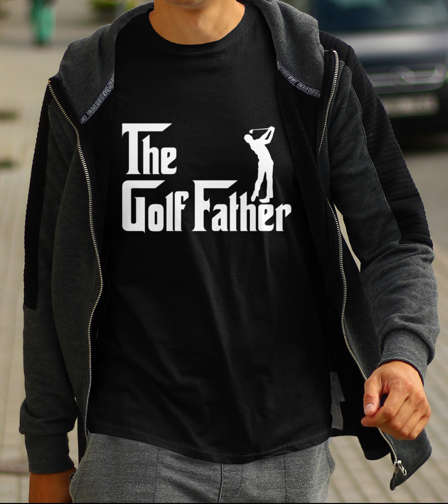 The Golf Father Parody Design Featuring Classic Movie Typography With Golfer T-Shirt