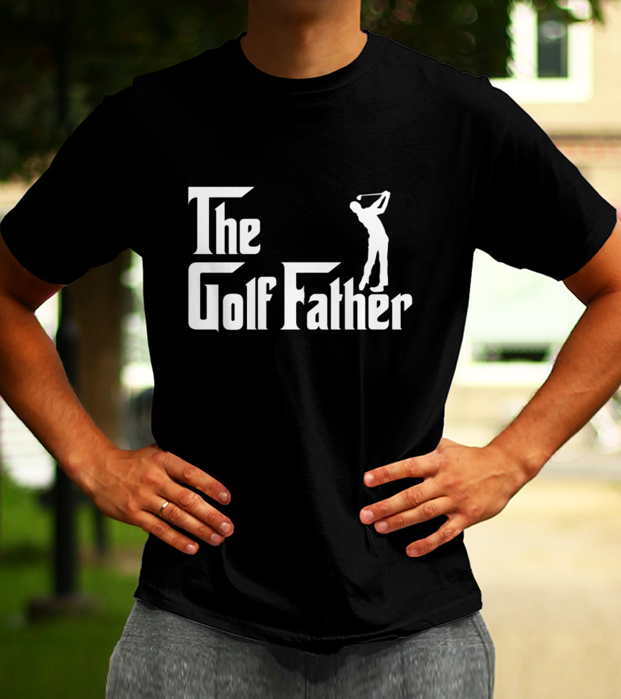 The Golf Father Parody Design Featuring Classic Movie Typography With Golfer T-Shirt